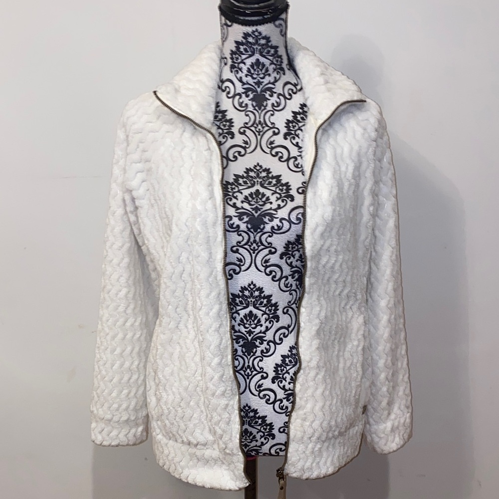 5/$50 ZeroXposur Women's Cream Textured Teddy Jacket Size Small - Picture 8 of 14